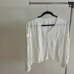 Women’s white button up sweater